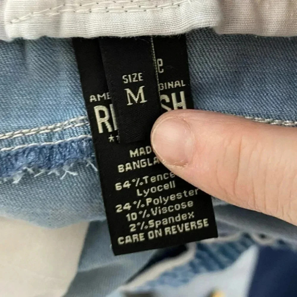 Rewash M Elastic Waist Drawstring Cropped 25” Ins… - image 6